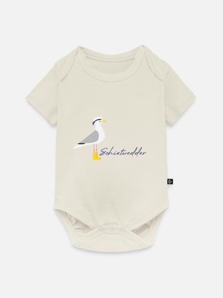 Möwe Gummistiefel SCHIETWEDDER - Baby Premium Kurzarmbody - Naturweiß