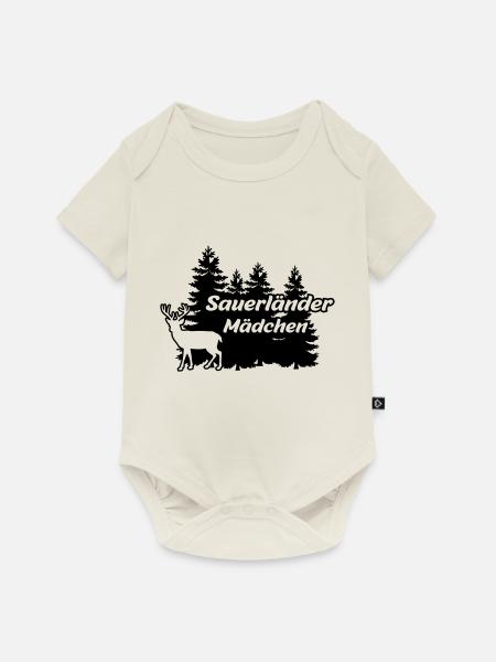 Sauerländer Mädchen - Baby Premium Kurzarmbody - Naturweiß