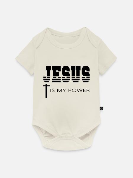 Jesus Christ Gott God - Baby Premium Kurzarmbody - Naturweiß