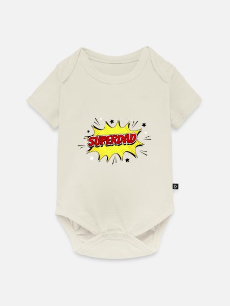 Super Dad - Baby Premium Kurzarmbody - Naturweiß