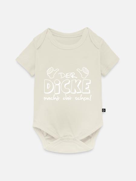 Dick Dicker - Baby Premium Kurzarmbody - Naturweiß