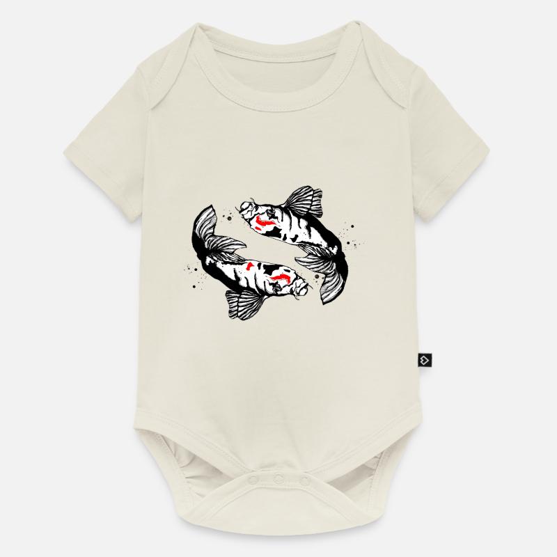 Koi Carpes en double - Body à manches courtes Premium Bébé - blanc cassé