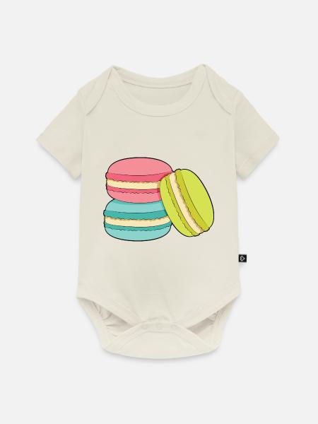 Makronen - Baby Premium Kurzarmbody - Naturweiß