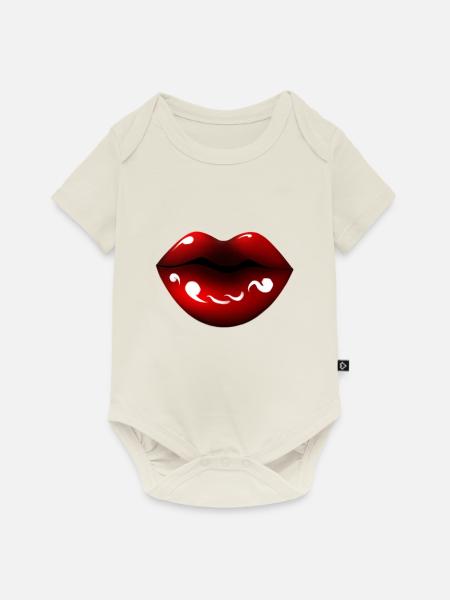 Red Lips - Baby Premium Kurzarmbody - Naturweiß