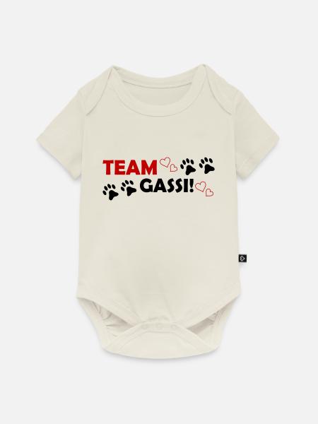 Team Gassi - Baby Premium Kurzarmbody - Naturweiß