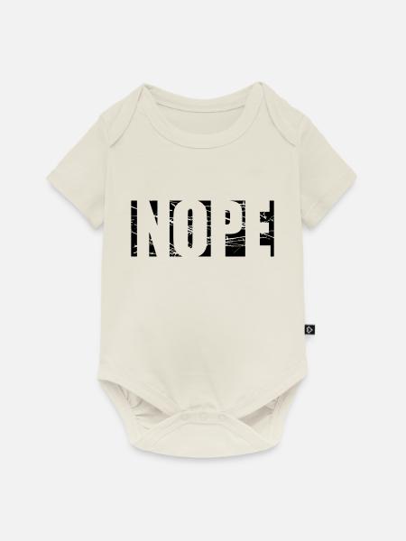 Kratzer Nope Logo - Baby Premium Kurzarmbody - Naturweiß