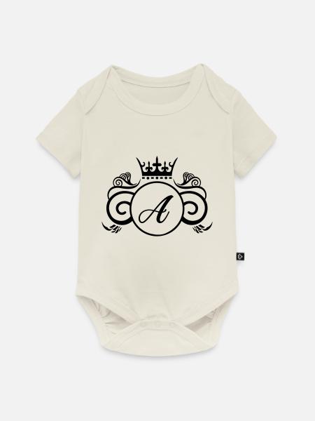 A Wappen - Baby Premium Kurzarmbody - Naturweiß