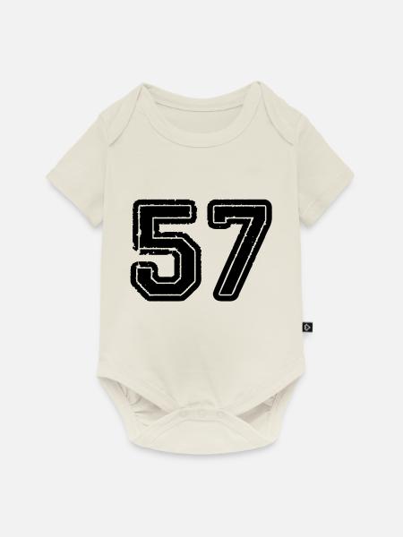 57 - Baby Premium Kurzarmbody - Naturweiß