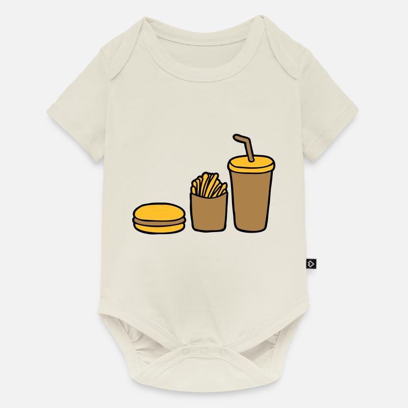 Burger Pommes Cola - Baby Premium Kurzarmbody - Naturweiß