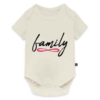 Symbole infini de la famille - Body à manches courtes Premium Bébé - blanc cassé - Devant