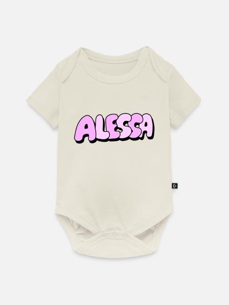 Alessa - Baby Premium Kurzarmbody - Naturweiß