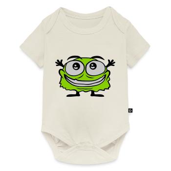 Petit monstre poilu mignon - Body à manches courtes Premium Bébé - blanc cassé - Devant