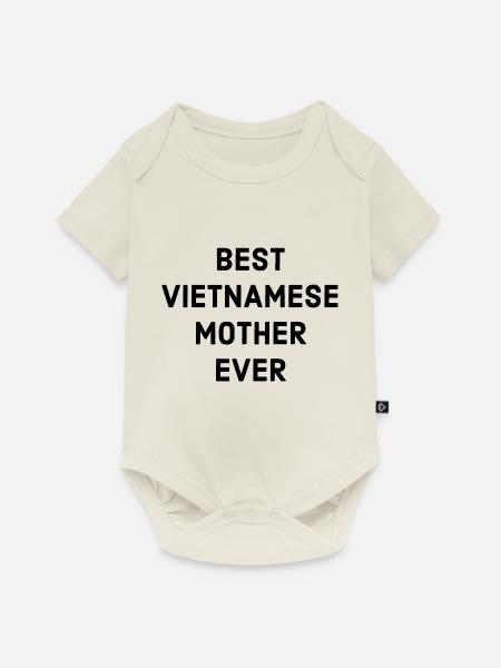 Vietnamesische Mutter - Baby Premium Kurzarmbody - Naturweiß