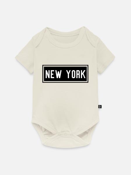New York - Baby Premium Kurzarmbody - Naturweiß