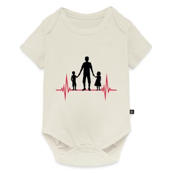 Fréquence 2 Enfants Papa - Body à manches courtes Premium Bébé - blanc cassé - Devant