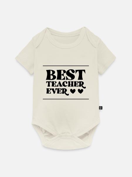 Best teacher / Bester Lehrer - Baby Premium Kurzarmbody - Naturweiß