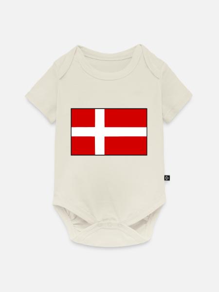 Dänemark - Baby Premium Kurzarmbody - Naturweiß