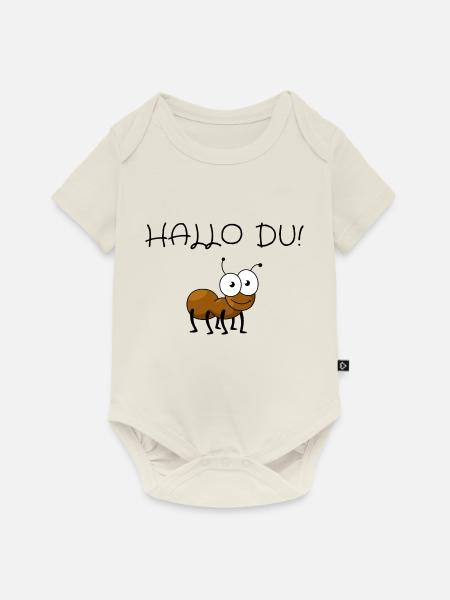 Hallo Du - Baby Premium Kurzarmbody - Naturweiß