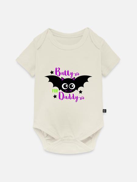 Battys for Daddys - Baby Premium Kurzarmbody - Naturweiß