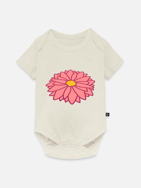 Hübsche bunte Blume Design - Baby Premium Kurzarmbody - Naturweiß