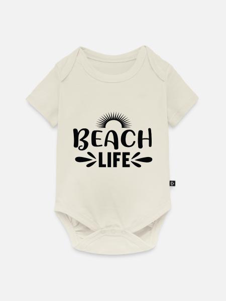 Beach Life - Baby Premium Kurzarmbody - Naturweiß