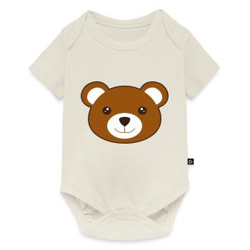 Teddybär - Baby Premium Kurzarmbody - Naturweiß - Vorne