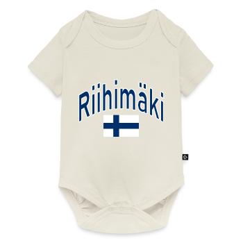 Riihimäki drapeau finlandais - Body à manches courtes Premium Bébé - blanc cassé - Devant