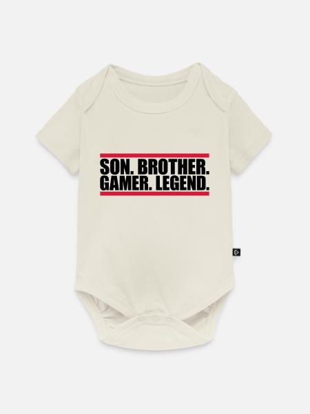 son brother gamer legend - Baby Premium Kurzarmbody - Naturweiß