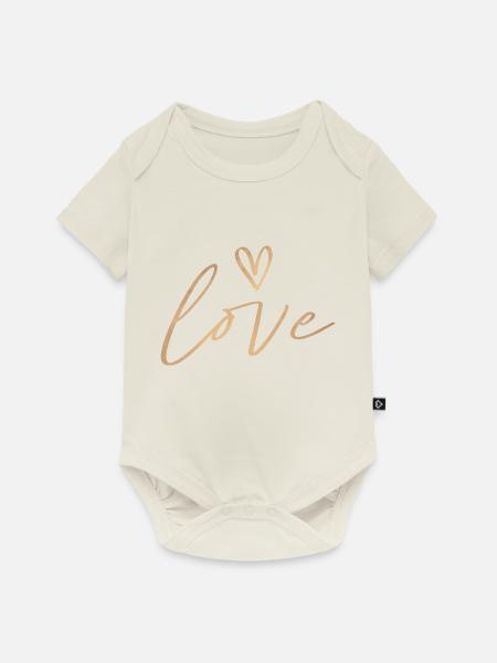love heart - Baby Premium Kurzarmbody - Naturweiß
