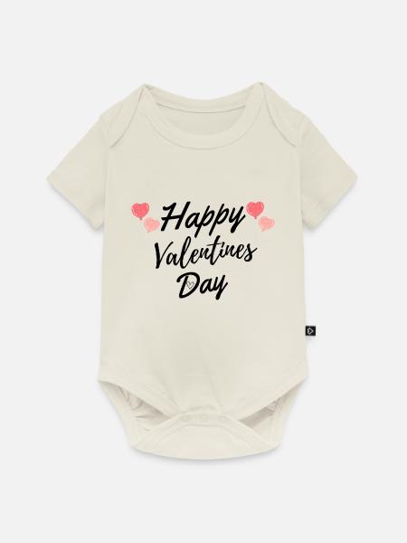 Happy Valentines Day - Baby Premium Kurzarmbody - Naturweiß