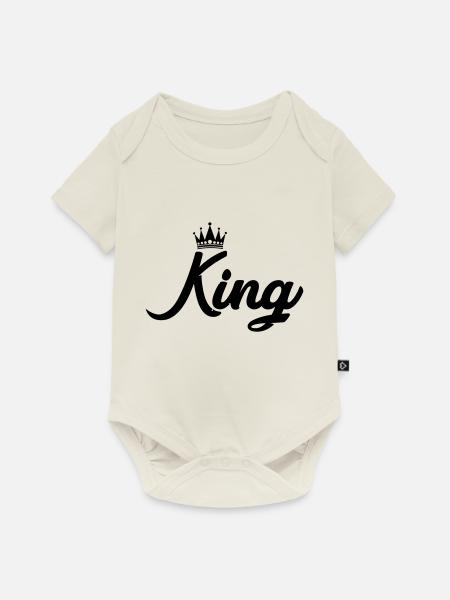 King - Baby Premium Kurzarmbody - Naturweiß