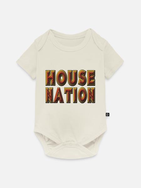 Haus Nation - Baby Premium Kurzarmbody - Naturweiß