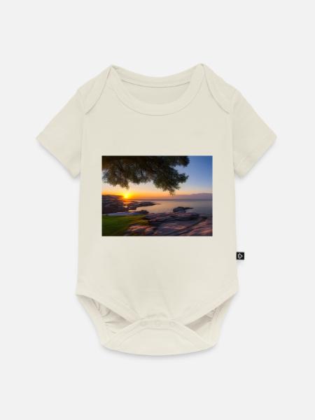 Sonnenuntergang - Die Stille am Meer - Baby Premium Kurzarmbody - Naturweiß