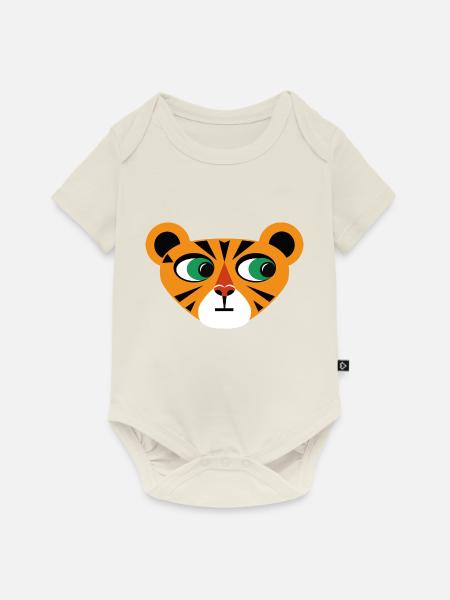 Tiger Illustration - Baby Premium Kurzarmbody - Naturweiß