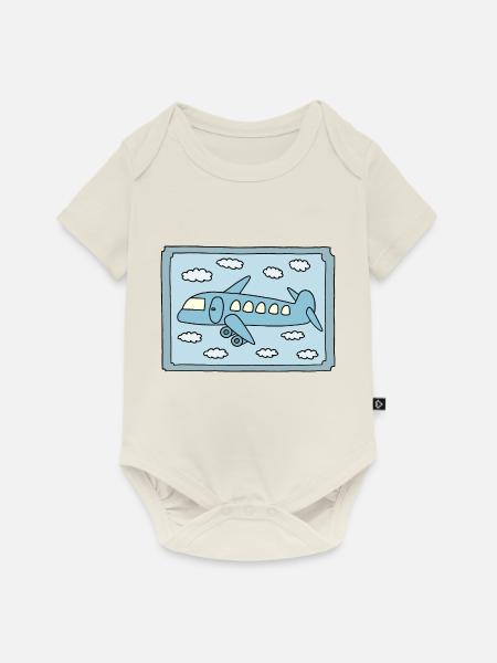 Flugzeug Design - Baby Premium Kurzarmbody - Naturweiß