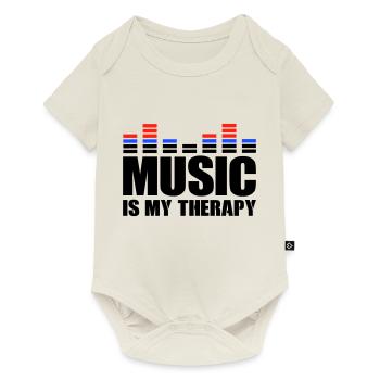 music is my therapy - Baby Premium short-sleeve bodysuit - off white - Front
