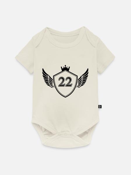 wappen 22 - Baby Premium Kurzarmbody - Naturweiß