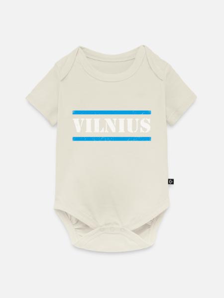 Vilnius - Baby Premium Kurzarmbody - Naturweiß