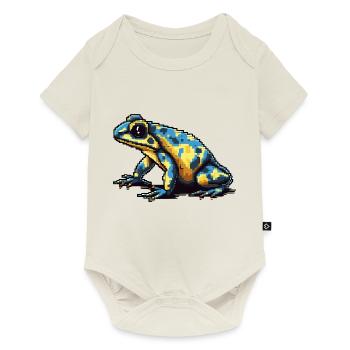 Colorful retro pixel poison dart frog in 8 bit - Baby Premium short-sleeve bodysuit - off white - Front