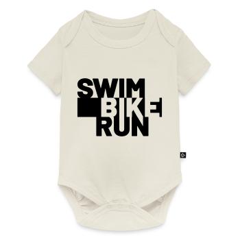 SWIM BIKE RUN - Baby Premium Kurzarmbody - Naturweiß - Vorne