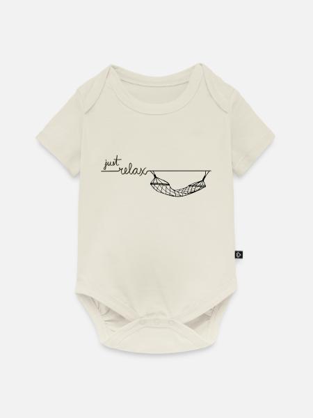 Just Relax Hängematte - Baby Premium Kurzarmbody - Naturweiß