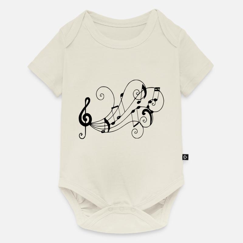 Notes de musique - Body à manches courtes Premium Bébé - blanc cassé