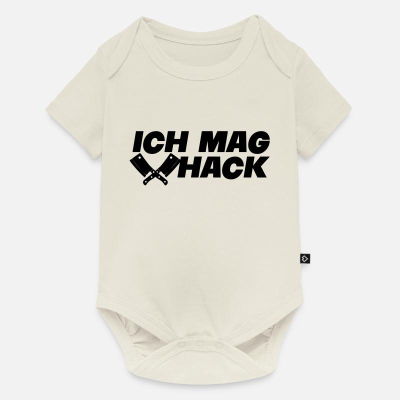 ich mag hack - Baby Premium Kurzarmbody - Naturweiß