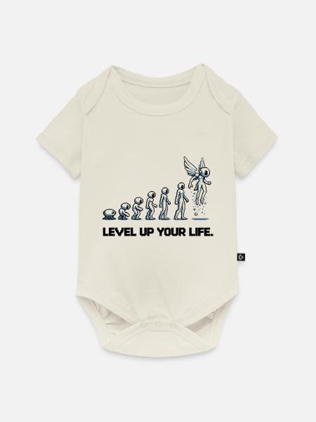 Verbessere dein Leben - Baby Premium Kurzarmbody - Naturweiß