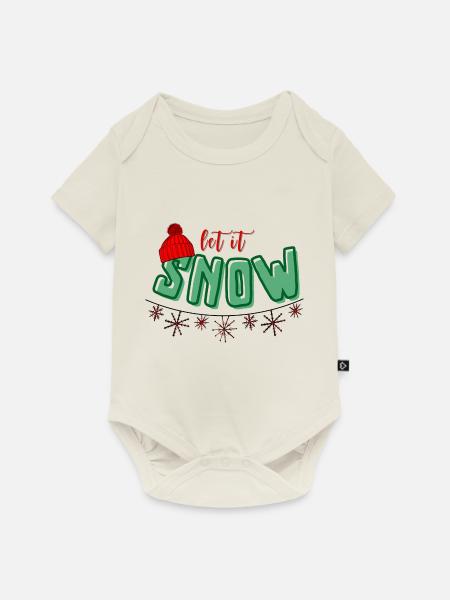 Let it snow bunt - Baby Premium Kurzarmbody - Naturweiß