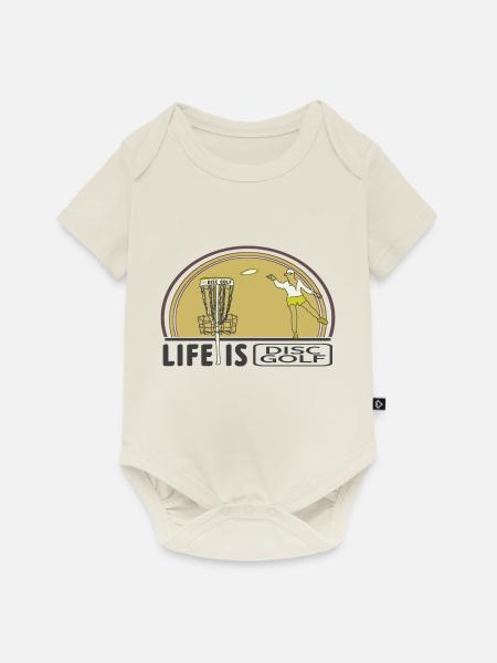 Discgolf für immer - Baby Premium Kurzarmbody - Naturweiß