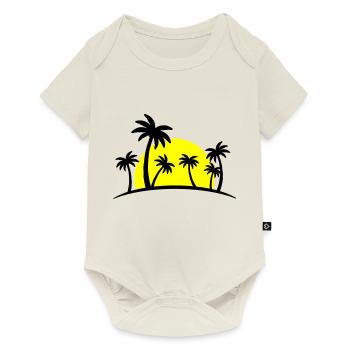 Palmiers de plage 2 - Body à manches courtes Premium Bébé - blanc cassé - Devant