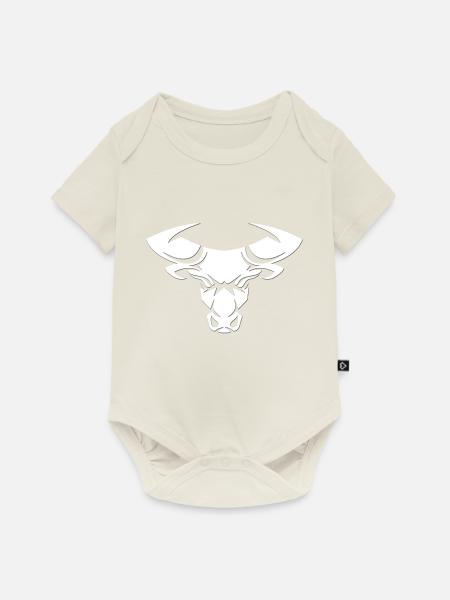 Stier Stierkopf Kopf Logo Steak Beast Gym Horn - Baby Premium Kurzarmbody - Naturweiß