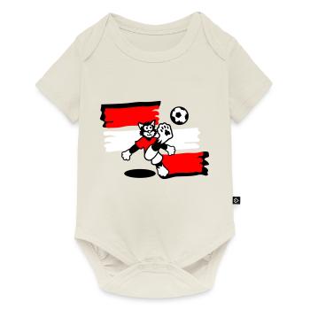 Soccer Cat Austria - Fußball Katze Österreich - Baby Premium Kurzarmbody - Naturweiß - Vorne