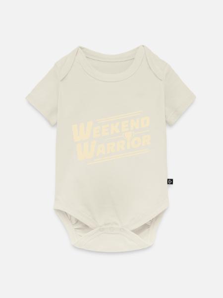 WOCHENEND-KRIEGER - Baby Premium Kurzarmbody - Naturweiß